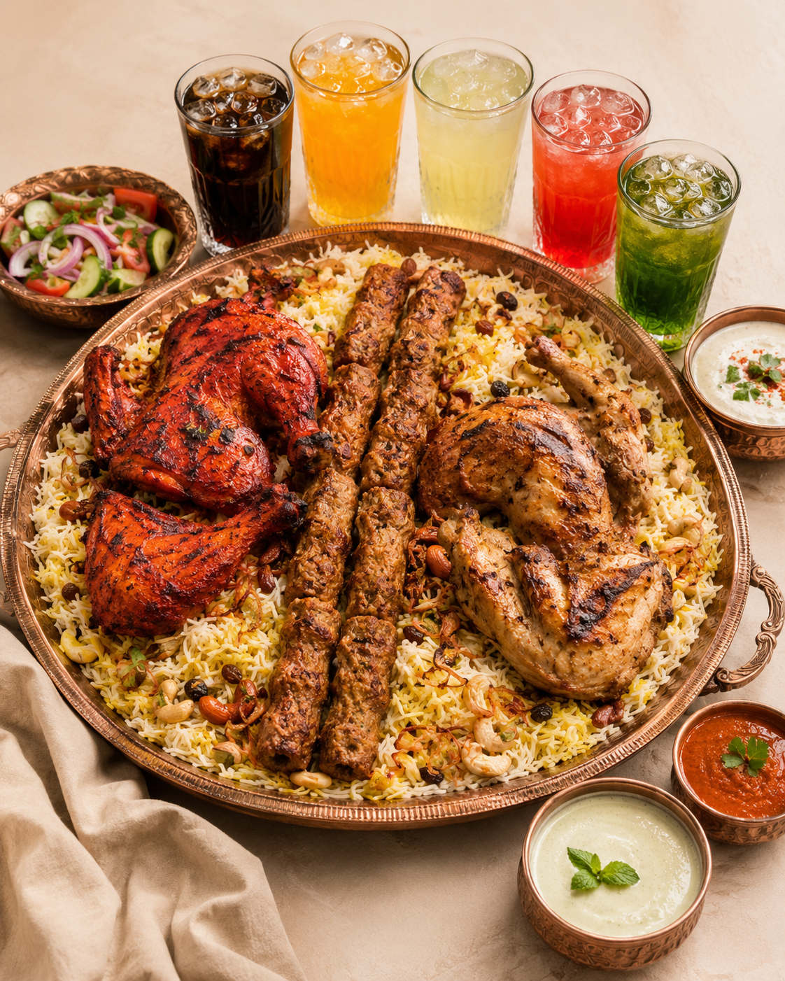Chicken mandi platter